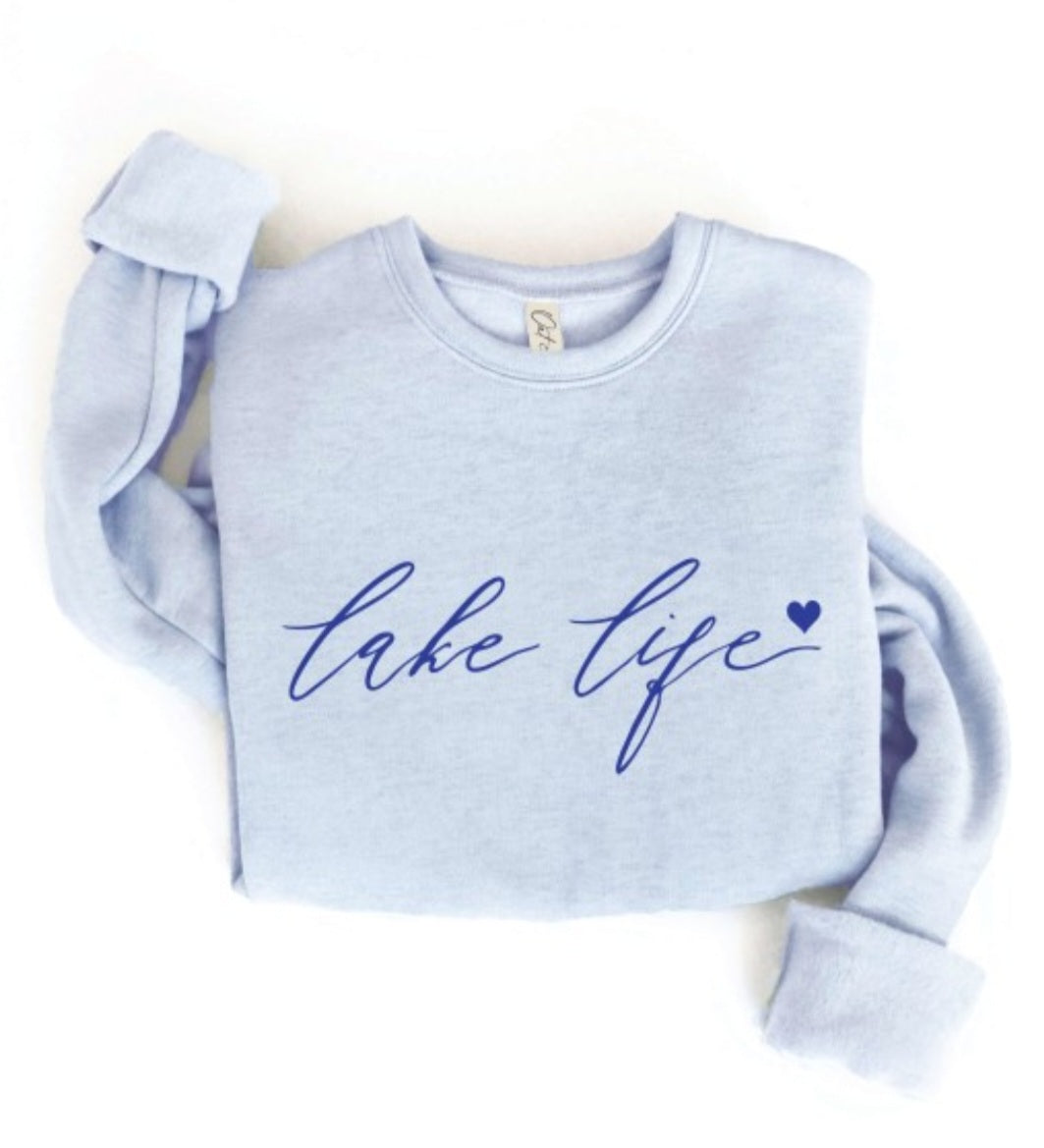 Plus Size Lake Life Graphic Sweatshirt- pre-order